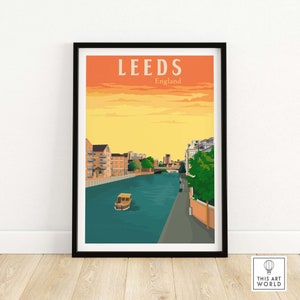 Leeds Poster Print England | Leeds Wall Art | Travel Poster | Leeds Home Decor | Framed & Unframed Leeds Gift Idea