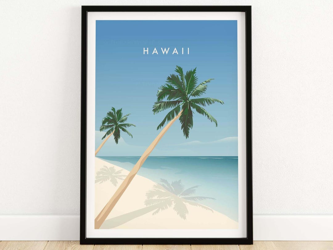Affiche Tropical View – Plage paradisiaque et palmiers colorés
