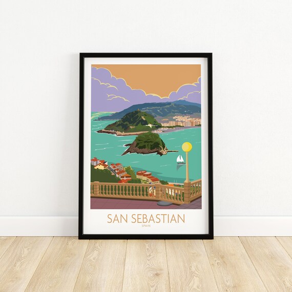 San Sebastian Poster Spain Travel Print Donostia Basque - Etsy Sweden
