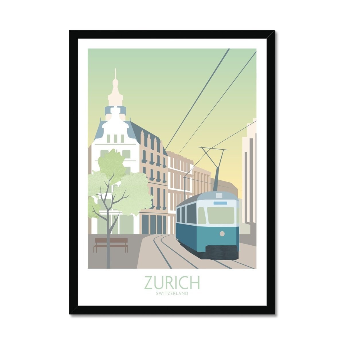 Zurich Print Zurich Wall Art Swiss Travel Poster Zurich Etsy