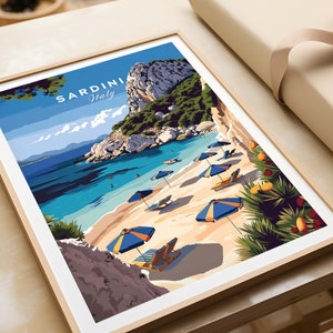 Sardinia Poster Italy Italy Travel Poster Sardinia Artwork Poster Gift Italy Home Decor Sardinia Illustration Art Lover Italy Print