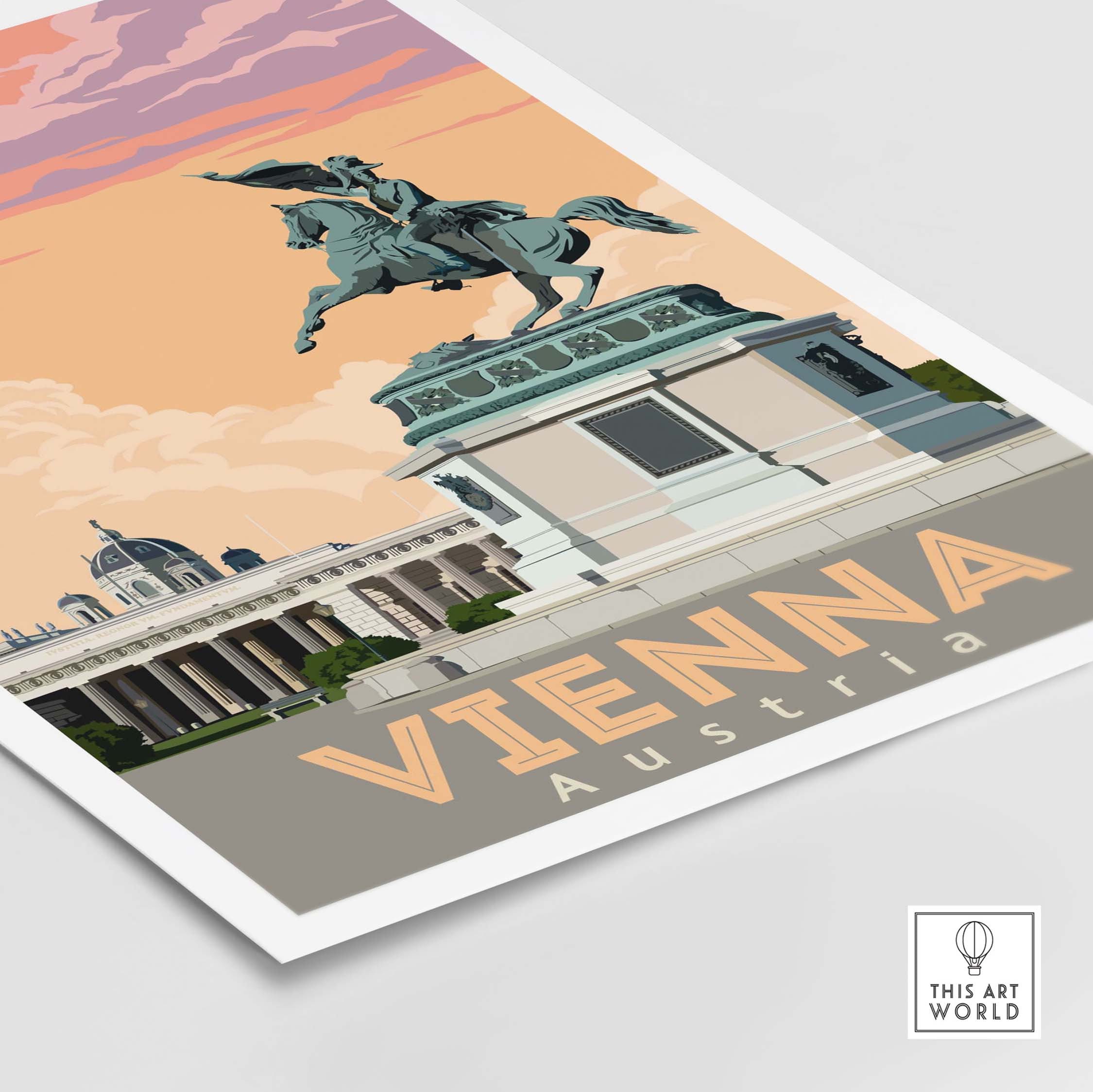 ★アートポスター★年代物３０年前★ＶＩＥＮＮＡ★ＡＲＴ Vienna Poster Austria Print | Vienna Wall Art | Austrian Vintage
