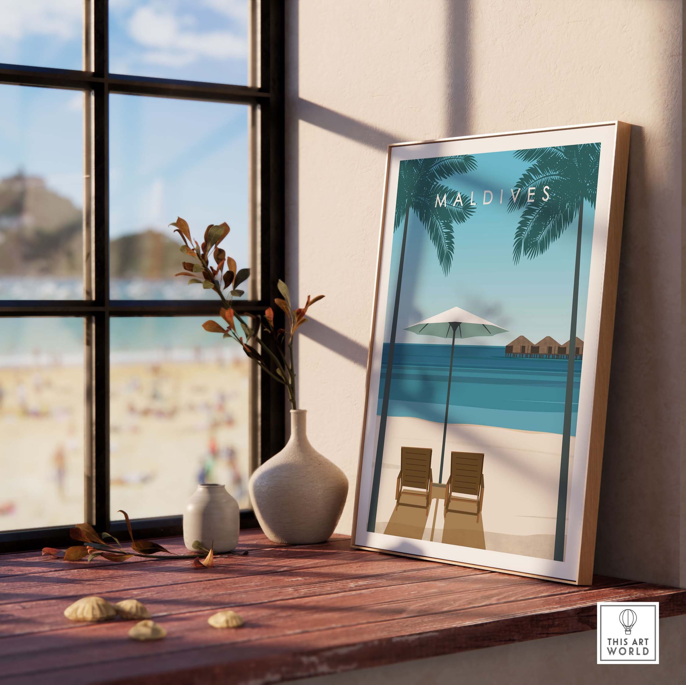Maldives Poster | Wall Art | Minimal Art Print | Framed & Unframed ...