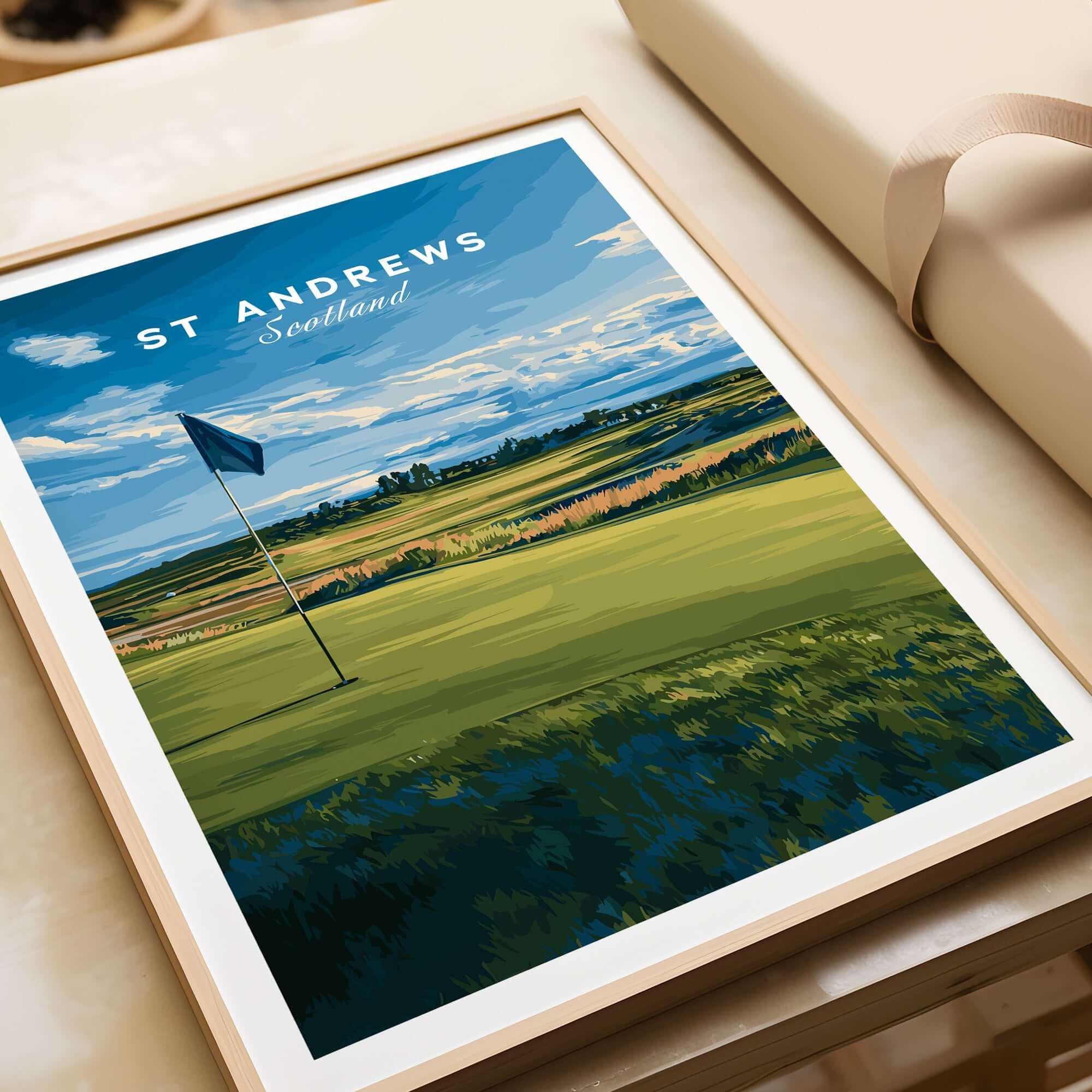 St Andrews Golf Poster Scotland Print – Vintage Golf Art Gift for ...