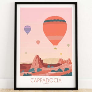 Cappadocia Print | Turkey Poster Wall Art | Cappadocia Travel Print | Hot Air Balloons | Cappadocia Gift