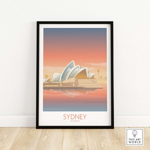 Sydney Australien Wandkunst | Australischer Posterdruck | Hafen von Sydney | Opernhaus von Sydney | Sydney Geschenk