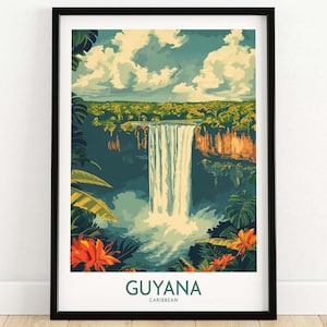 Guyana Wall Art - Vibrant Caribbean Travel Print to Bring Home Memories Guyana Poster Gift