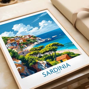 Sardinia Wall Art Italy Travel Poster Sardinia Artwork Poster Gift Italy Home Decor Sardinia Illustration Art Lover Italy Print