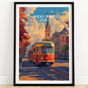 Novi Sad Reise Print - Serbien Wand Kunst Druck Serbien Reise Poster Serbien Wohnkultur Novi Sad Kunstwerk Poster Geschenk Novi Sad Illustration Kunst