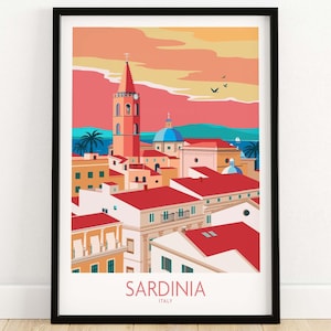 Sardinia Print | Italy Travel Poster | Wall Art | Travel Poster | Framed & Unframed Artwork | Art Print Gift Idea