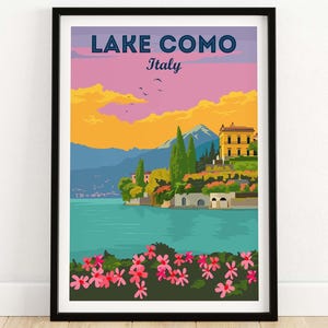 Lake Como Italy Wall Art Print - Italian Poster Gift