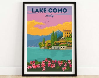 Lake Como Italy Wall Art Print - Italian Poster Gift