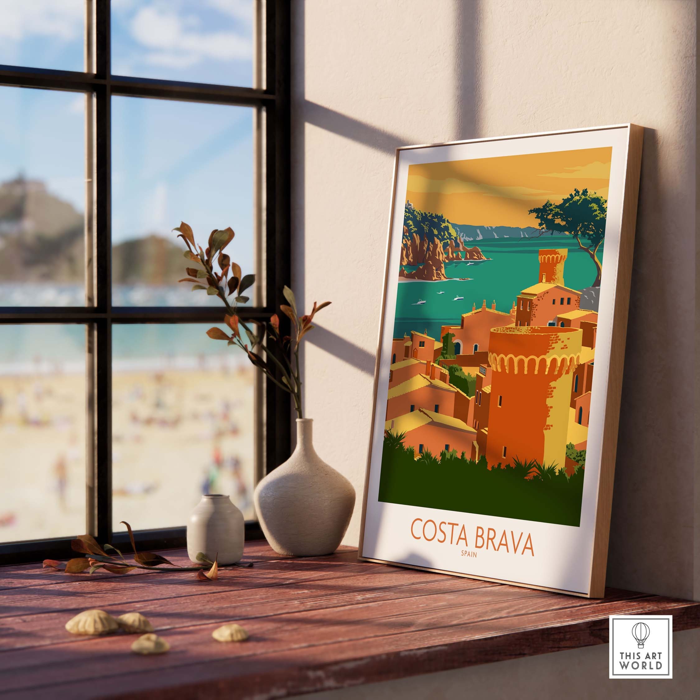 Discover Costa Brava Espagne Cadeau Voyage Rétro Affiche