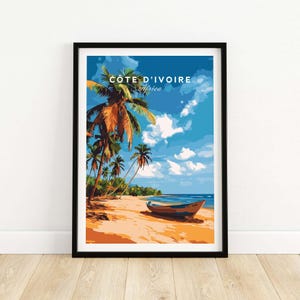 Wandbehang Côte d&#39;Ivoire Dekor Einweihungsgeschenk Wohnzimmer Elfenbeinküste Geschenk Kunstliebhaber Illustration Côte d&#39;Ivoire Poster Wohnkultur