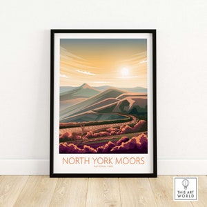 North York Moors Print | National Park Poster | England Travel Poster | Nature Print Framed & Unframed Wall Art | Home Decor Yorkshire Gift
