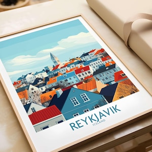 Reykjavik Wall Art Print Travel Poster Reykjavik Wall Decor Reykjavik Art Lovers Gift Reykjavik Iceland Illustration Iceland  Art Gift