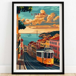 Lisbon Travel Poster Wall Art Print Travel Poster Home Decor Artwork Poster Gift Digital Illustration Artwork Home Art Lover Print