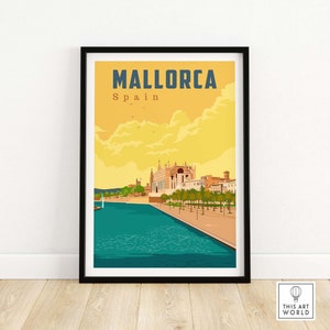 Mallorca Spain Print | Majorca Wall Art | Travel Poster | Home Decor | Framed & Unframed Gift Idea