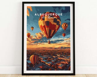 Albuquerque Print Albuquerque Travel Print Wall Art Wall Hanging Home Decor Albuquerque Art Lover Gift Albuquerque Birthday Present