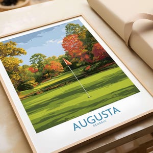 Augusta National Golf Print - Georgia Wall Art, Masters Golf Course Decor, Sports Lover Gift, Vintage Style Golf Poster, Golfing Home Decor