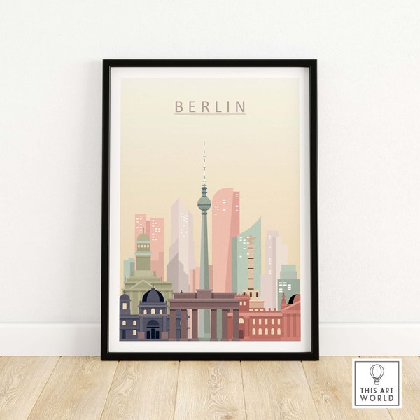 Berlin Skyline Print | Berlin City Poster | Berlin Wall Art Cityscape | Berlin Germany Wall Decor | Home Decor Gift Idea