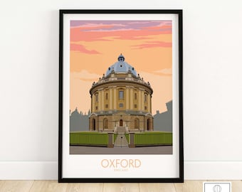 Oxford Travel Poster | England Wall Art | Travel Poster | Framed & Unframed Artwork | Art Print Gift Idea