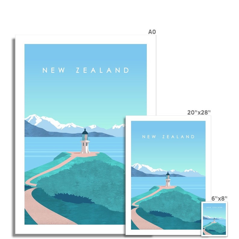 New Zealand Print NZ Wall Art New Zealand Art Travel Etsy