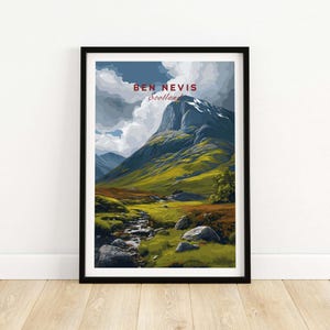 Ben Nevis Scotland Art Print - Mountain Wall Decor, Scottish Landscape Poster, Hiking Gift, Nature Artwork, Home Office Decoration