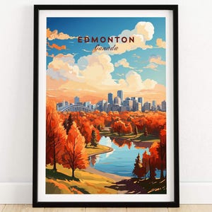 Edmonton Reise Poster Druck Edmonton Alberta Stadt Wand Kunst Kanada Kunstdruck Edmonton Geschenk