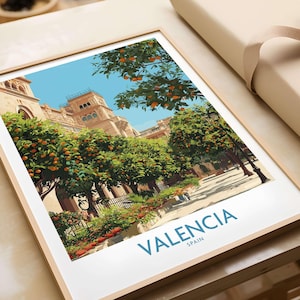 Valencia Old Town Wall Art - Spanish Urban Travel Decor Poster Print Valencia Gift