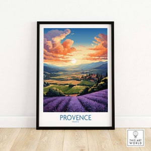 Provence France Poster Wall Art Print Travel Print | Home Décor Poster Gift | Digital Illustration Artwork | Birthday Present