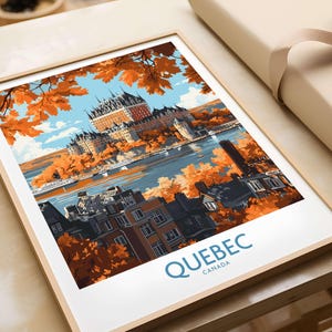 Quebec Wall Art Print - Château Frontenac Quebec Canada Poster Quebec Poster Artwork Travel Home Decor Home Wall Art Quebec Gift