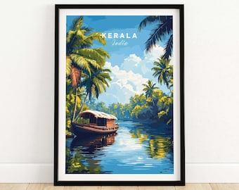 Kerala Wall Art India Kerala Travel Print Wall Art Kerala Wall Hanging Home Decor Kerala Gift Art Lovers India Wall Art Print