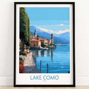 Comer See Poster | Reise Poster Kunst | Wohndekor Kunstwerk | Geburtstagsgeschenk | Geschenk zum Hochzeitstag