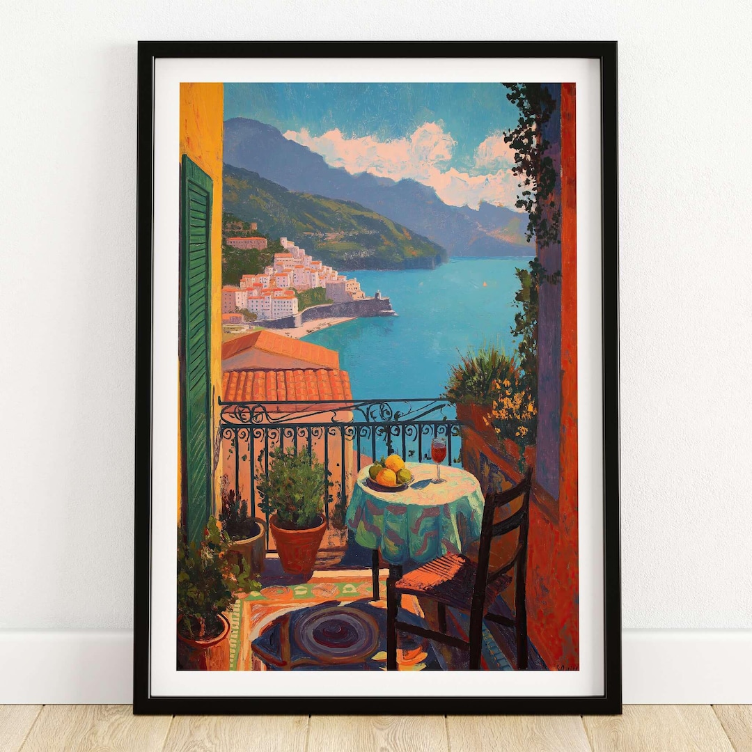 Matisse Balcony View Art Print | Amalfi Coast Poster - Etsy