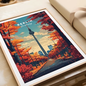Berlin Druck Deutschland Reise Poster Berliner Mauer Kunst Geschenk Berlin Wohnkultur Berlin Geburtstagsgeschenk Stadt Illustration