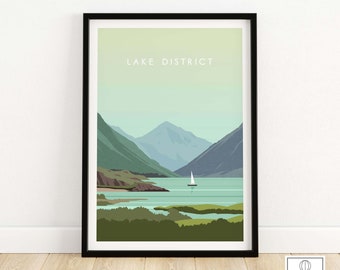 Lake District Print Wall Art Poster | Minimalist English National Park Artwork | Lake District Home Decor Gift Idea | Framed & Unframed Art