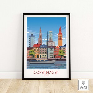 Copenhagen Wall Art Print - Demark Travel Poster | Copenhagen Gift