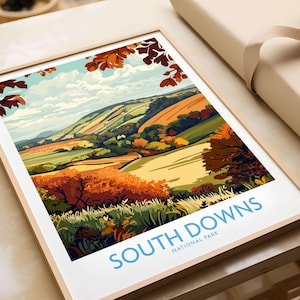 South Downs Wall Art Print England Poster South Downs Poster Artwork Travel Home Decor Home Wall Art South Downs Gift