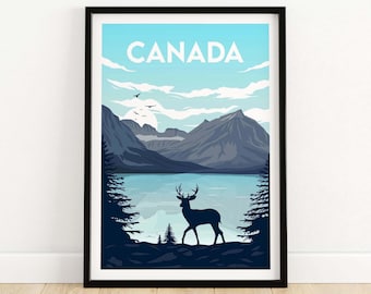Canada Poster Wall Art Print | Wall Art | Travel Poster | Minimalist Framed & Unframed Artwork | Gift Idea