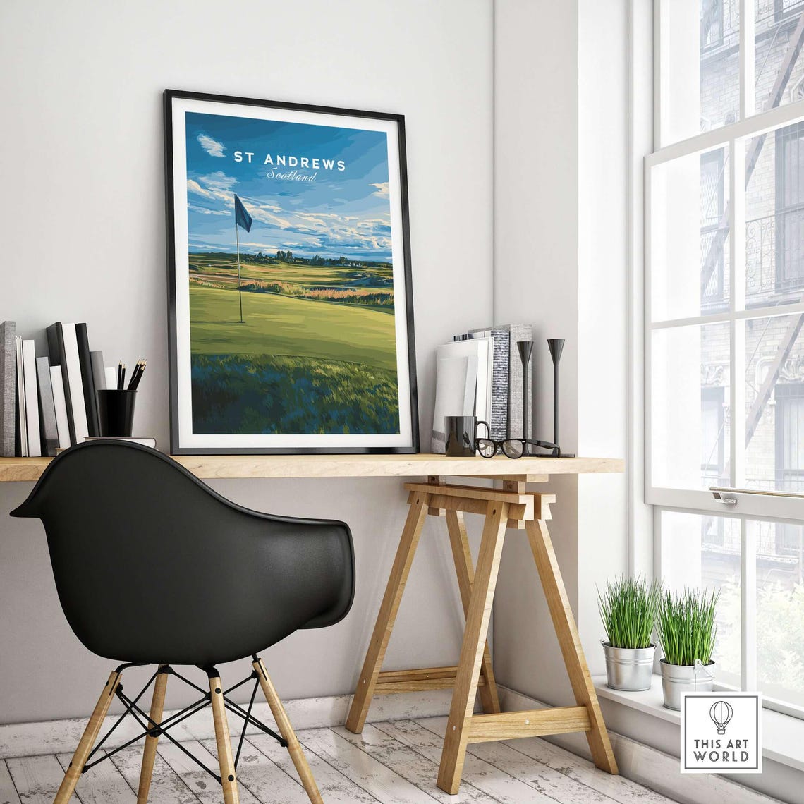 St Andrews Golf Poster Scotland Print – Vintage Golf Art Gift for ...