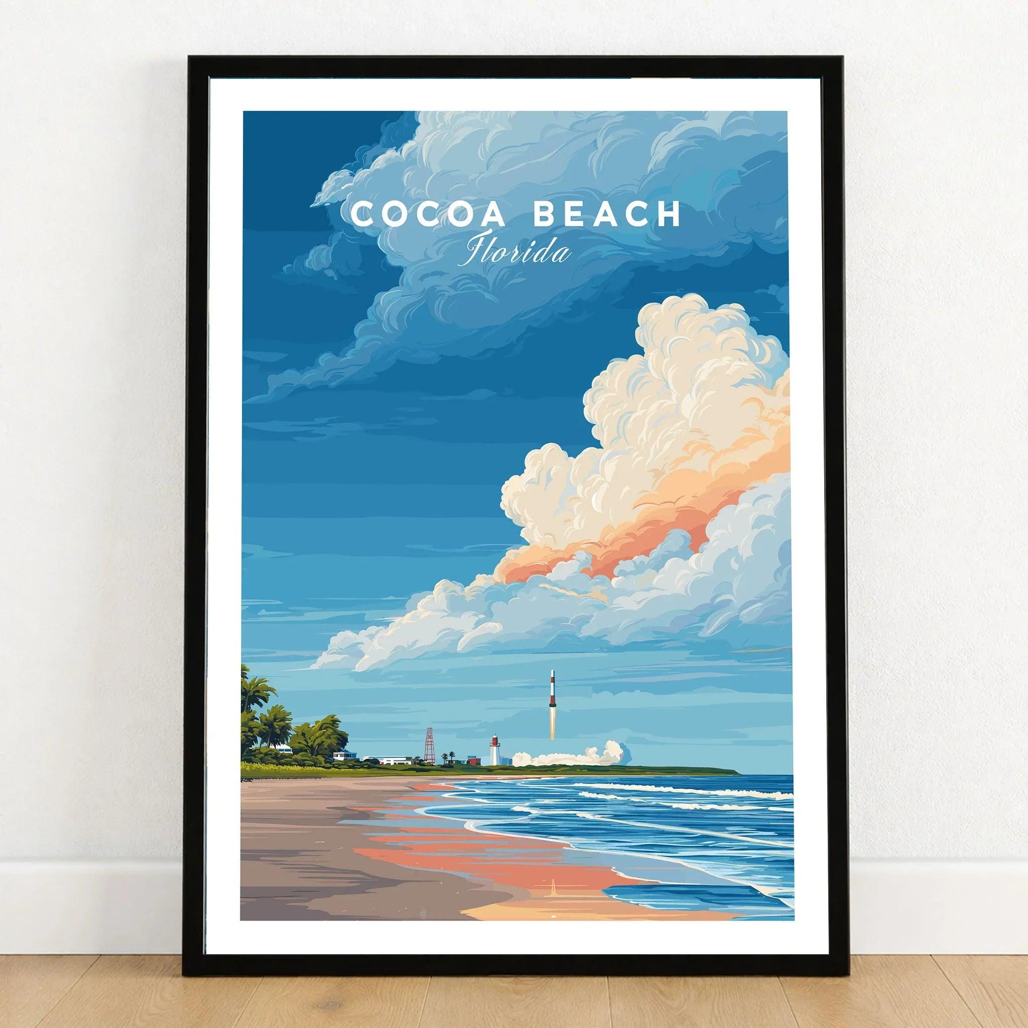 Rocket Launch Print Cocoa Beach Florida, Space Coast Wall Art