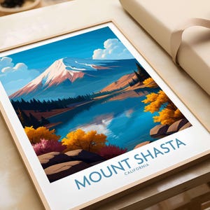 Mount Shasta California Wall Art | Nature Landscape Print | Wilderness Scene for Home Decor, Cabin, Living Room, Office, Gift