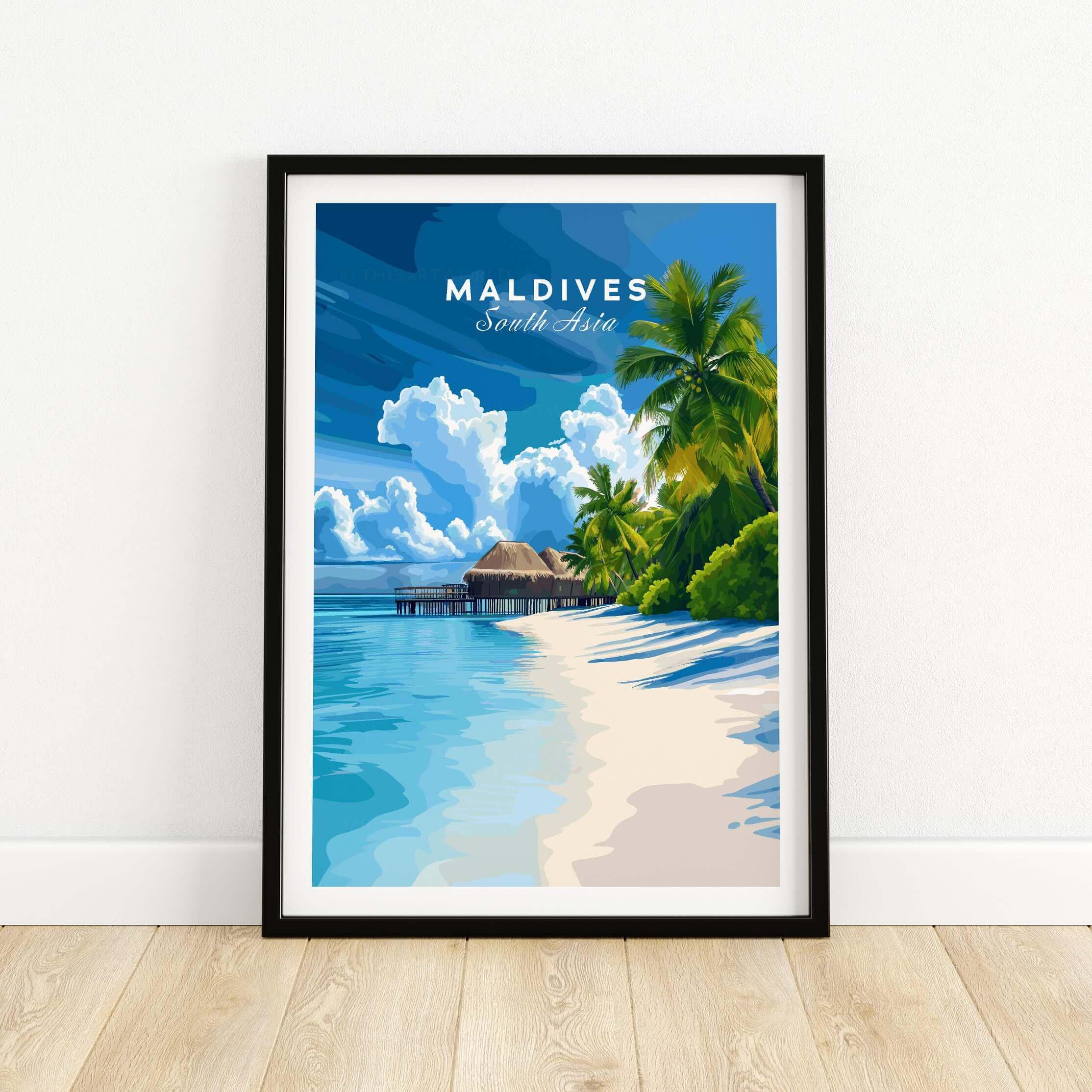 Maldives Print Tropical Beach Maldives Wall Art Gift House Decoration ...