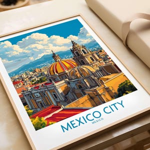 Affiche de la ville de Mexico, impression d&#39;art mural, décoration d&#39;intérieur de la ville de Mexico, cadeau de la ville de Mexico Amoureux d&#39;art, cadeau pour amateur d&#39;art de New York, impression d&#39;art