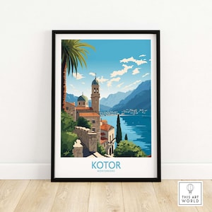 Kotor Montenegro Wall Art | Modern Style | Birthday Present | Wedding Anniversary Gift Idea | Wall Decor