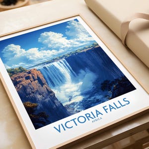 Victoria Falls Poster Victoria Falls Wall Art Print Victoria Falls Poster Wall Decor Illustration Victoria Falls Art Gift