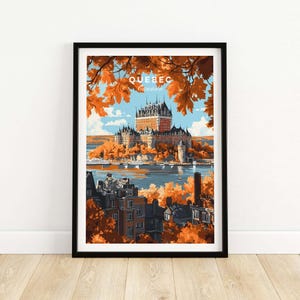 Quebec Travel Print featuring Château Frontenac Quebec Wall Art Print Canada Office Wall Art Home Decor Canada Gift Art Lovers Home Decor