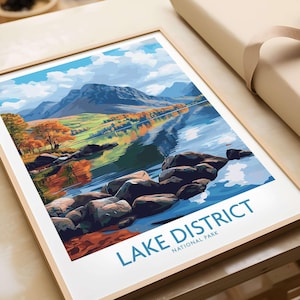 Lake District Poster Travel Print Wall Art Lake District Home Décor Lake District Gift Art Lovers Cumbria England Art Lover Gift Print Art