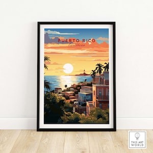 Puerto Rico Art Print Wall Art Print Travel Print | Home Décor Poster Gift | Digital Illustration Artwork | Birthday Present